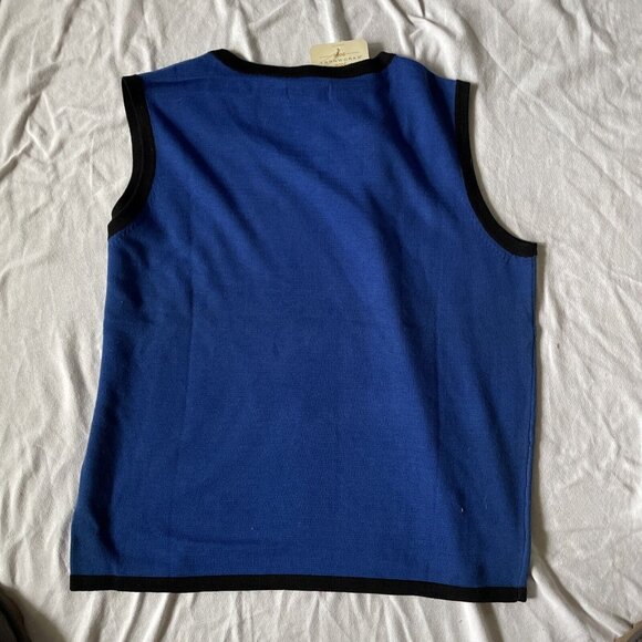 Yarnworks Blue Sleeveless Knit Top Medium / Acrylic & Cotton Blend - Picture 5 of 6